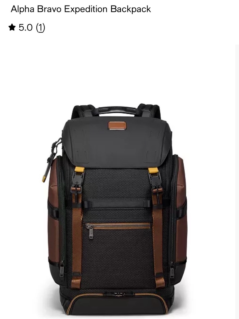 Tumi Alpha Bravo Expedition Backpack - Black with Brown Accents